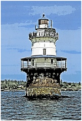 Goose Rocks Light Off Vinalhaven Island - Digital Painting